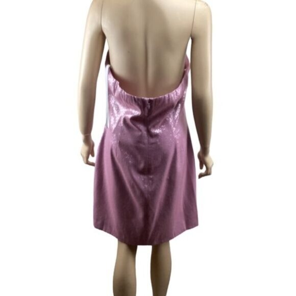 NWT Halston Sarena‎ Dress Size 14 Stretch Sequins Formal Cocktail Halter Mini - Picture 10 of 12